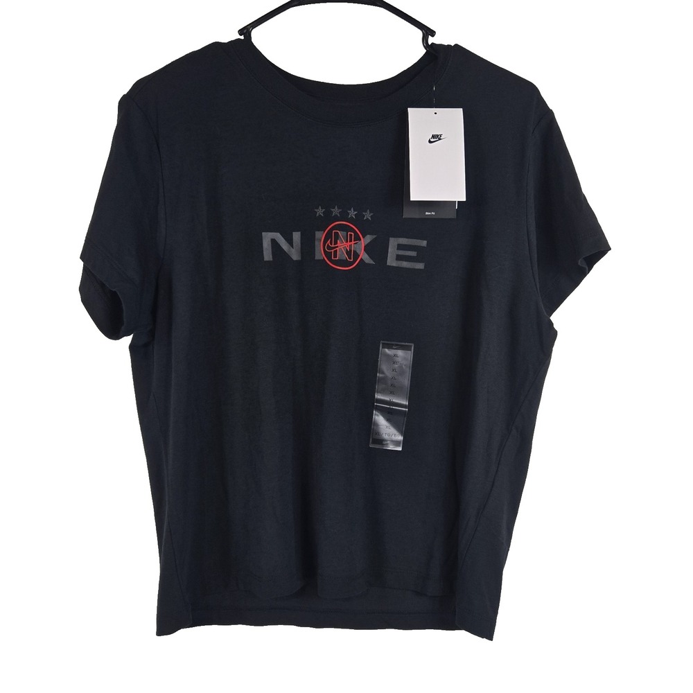Nike Womens Size XL Slim Fit Chill Knit Mod Cropped T Shirt IM3096-011 NWT
